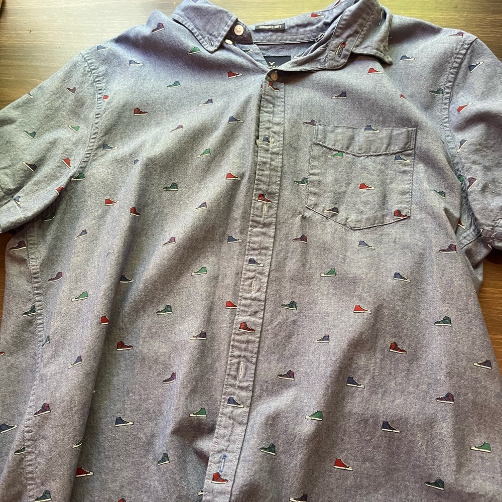 Men's Blue Patterned Shirt
